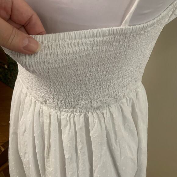 And Now This Size S Cotton Swiss Dot Corset Ruffled Sleeveless Midi Dress White - Picture 10 of 14